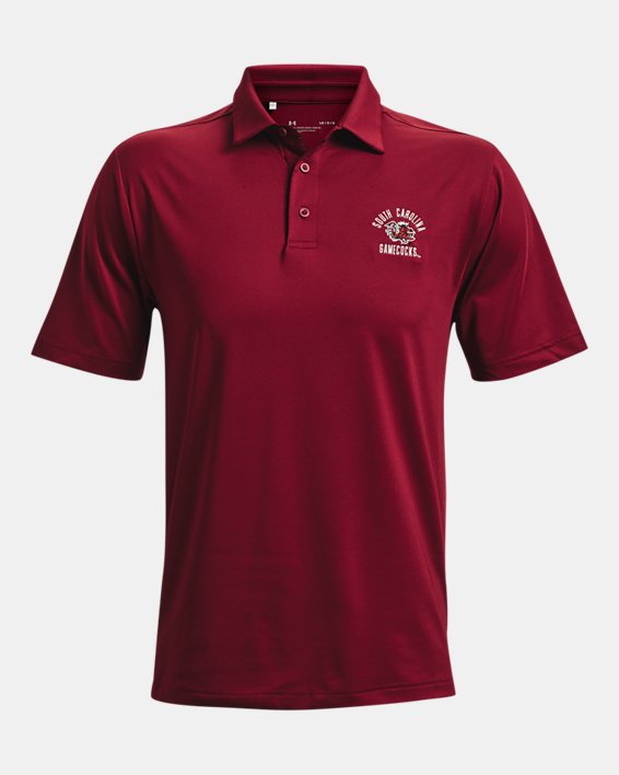 Men's UA Tee To Green Collegiate Sideline Polo, Red, pdpMainDesktop image number 3